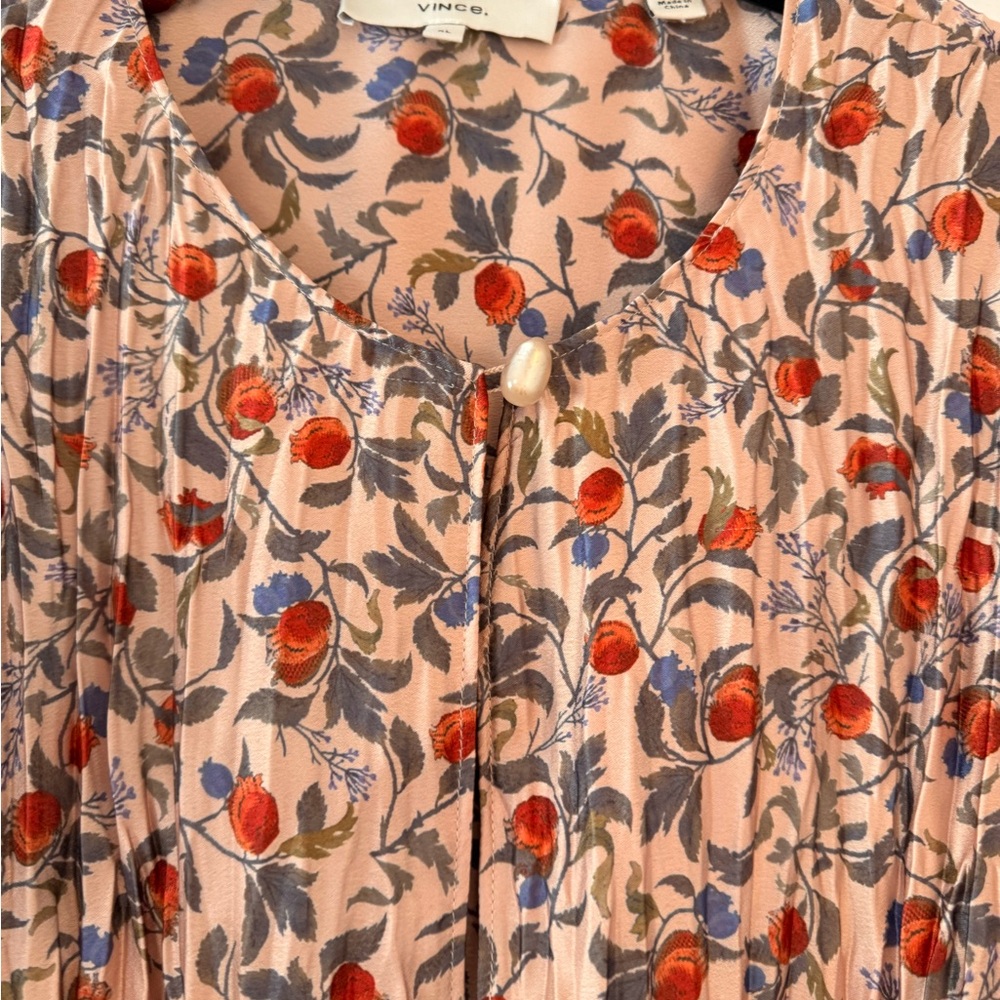 Vince Silk Pleated Blouse
